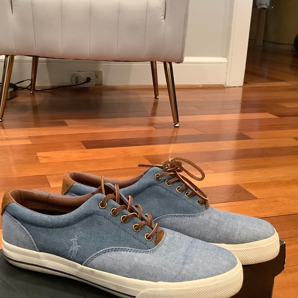Polo Ralph Lauren Denim and Tan Sneakers